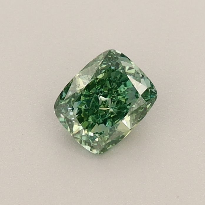 0.37 CT Fancy Vivid Green CUSHION MODIFIED