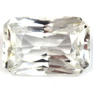 Szafir 1,59 ct, biały, szlif szmaragdowy