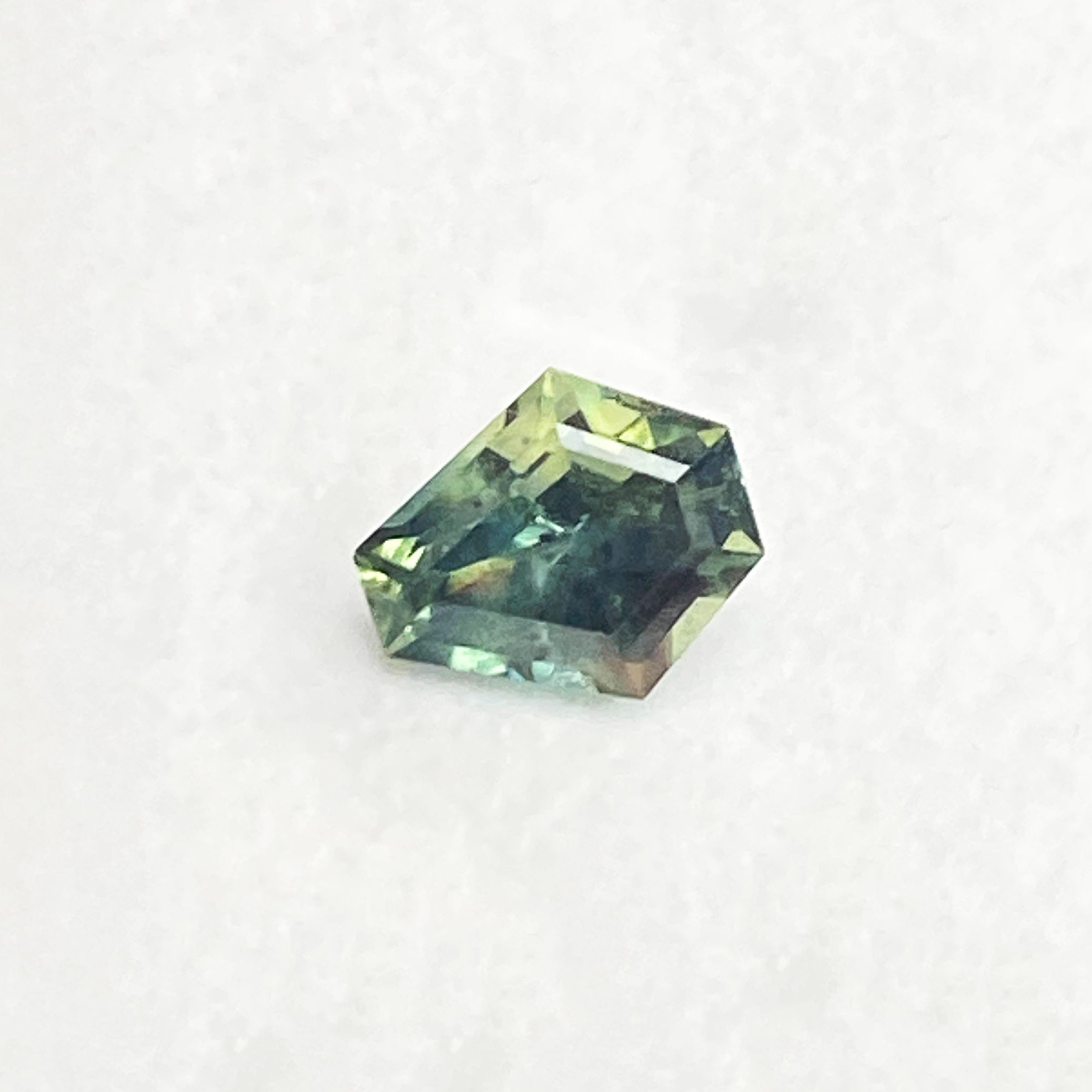 SAPPHIRE FACETED 0.88ct GREEN Blue Green EC UNITEDSTATES HEATED
