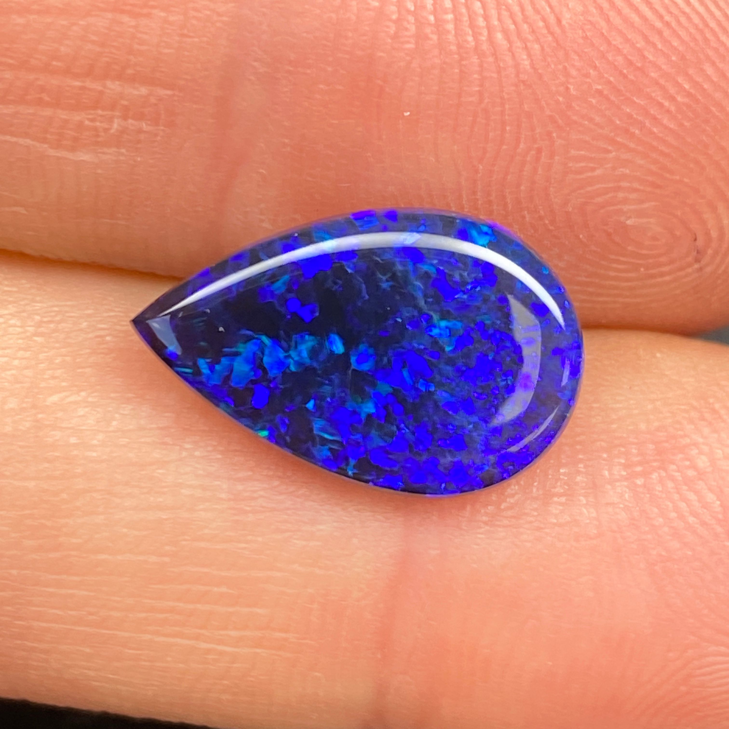 OPAL FACETED 4.7ct BLACK Black EC AUSTRALIA NONE