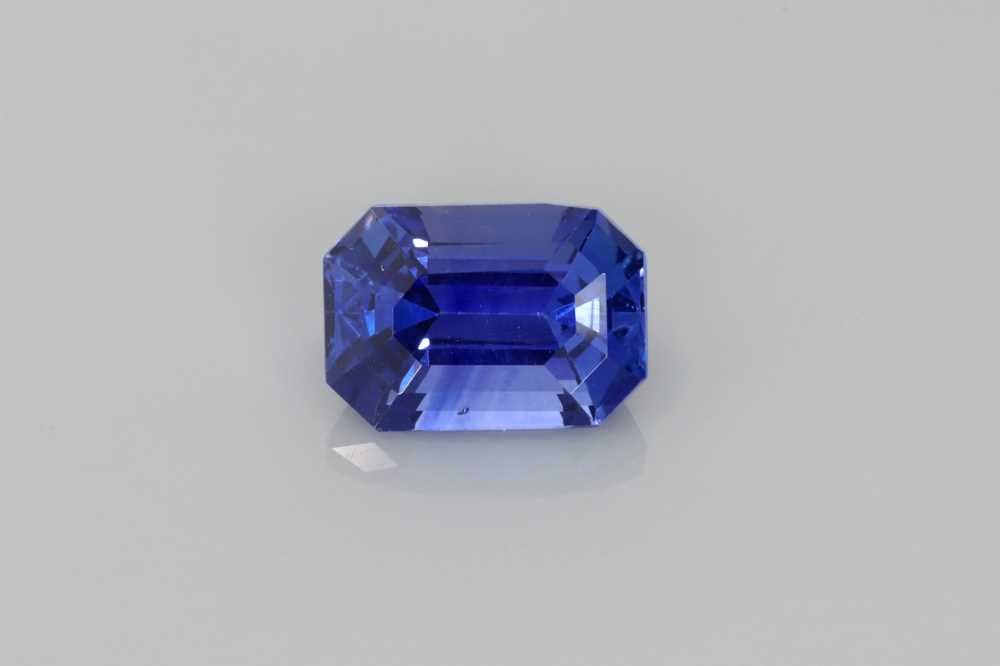 Szafir 1,73 ct, niebieski, szlif szmaragdowy