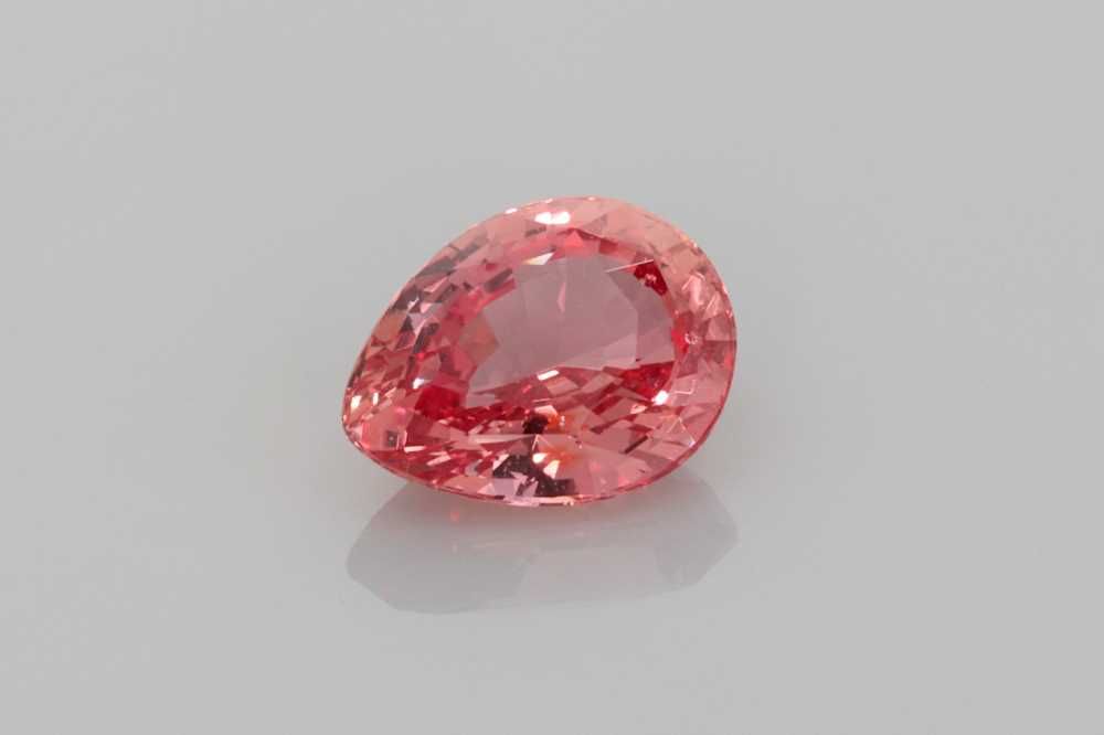 Szafir 1,13 ct, pomarańczowy, szlif gruszka