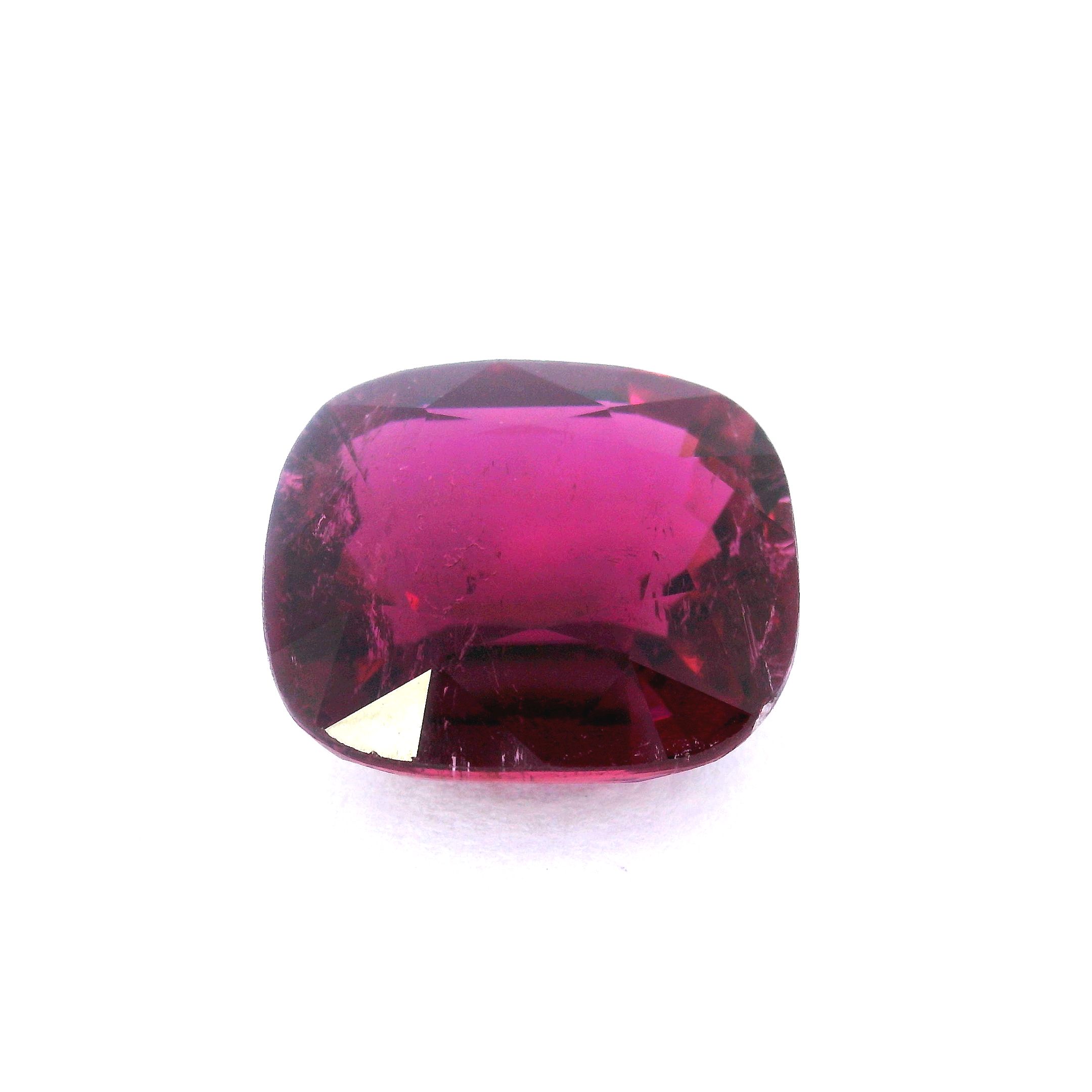 Turmalin 7,09 ct, różowy, szlif cushion