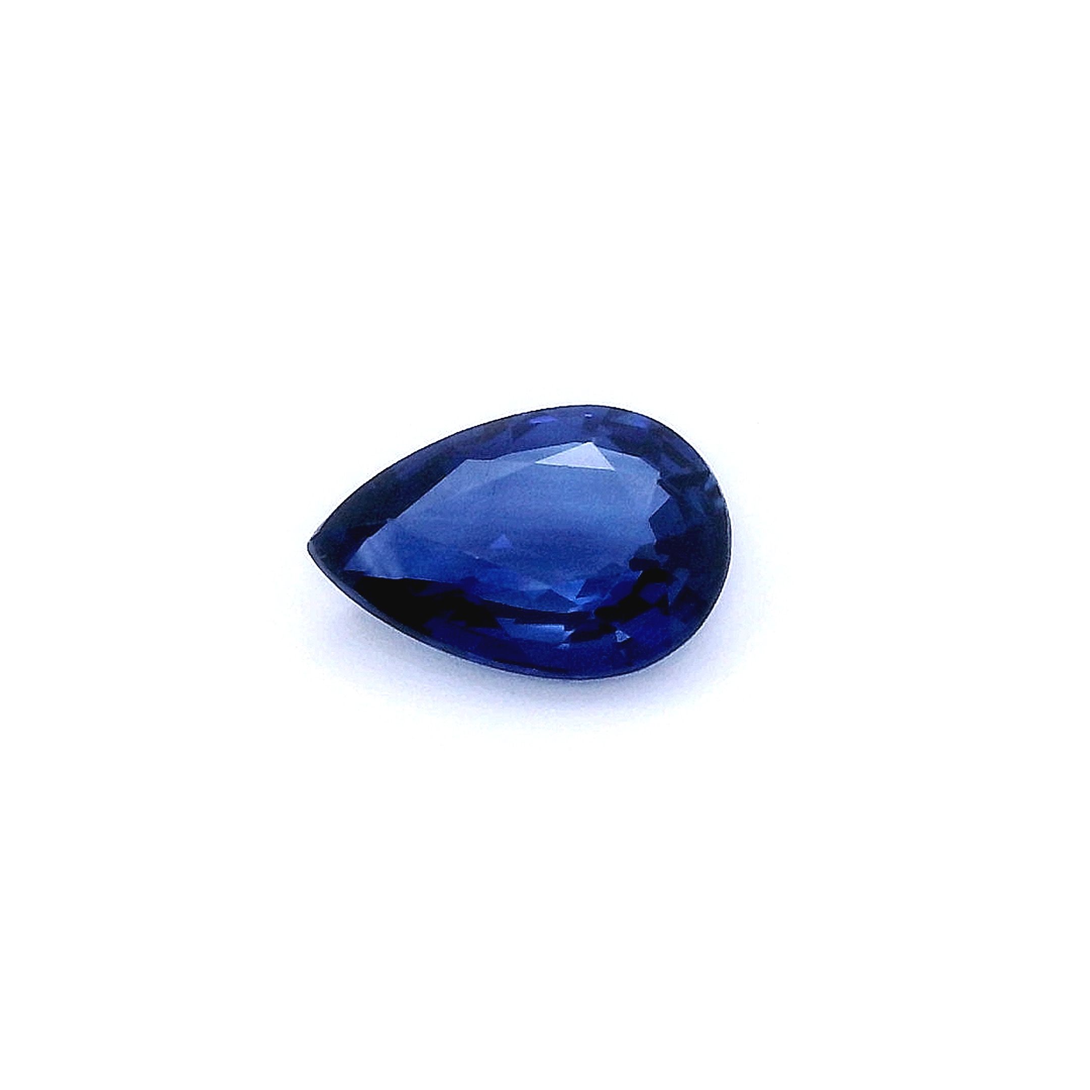 Szafir 1,26 ct, niebieski, szlif gruszka