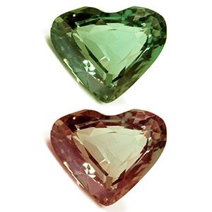 Aleksandryt 2,46 ct, zielony, szlif serce