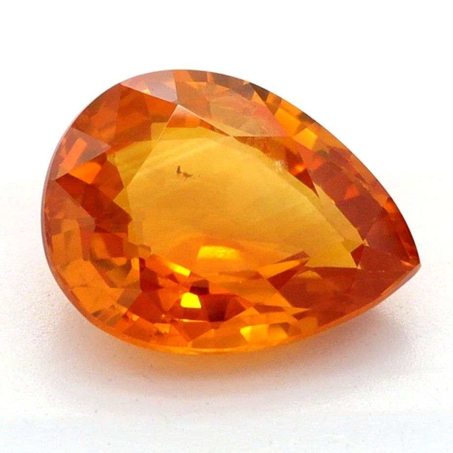 Szafir 1,36 ct, pomarańczowy, szlif gruszka