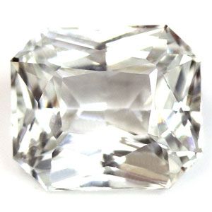 Szafir 1,54 ct, biały, szlif szmaragdowy
