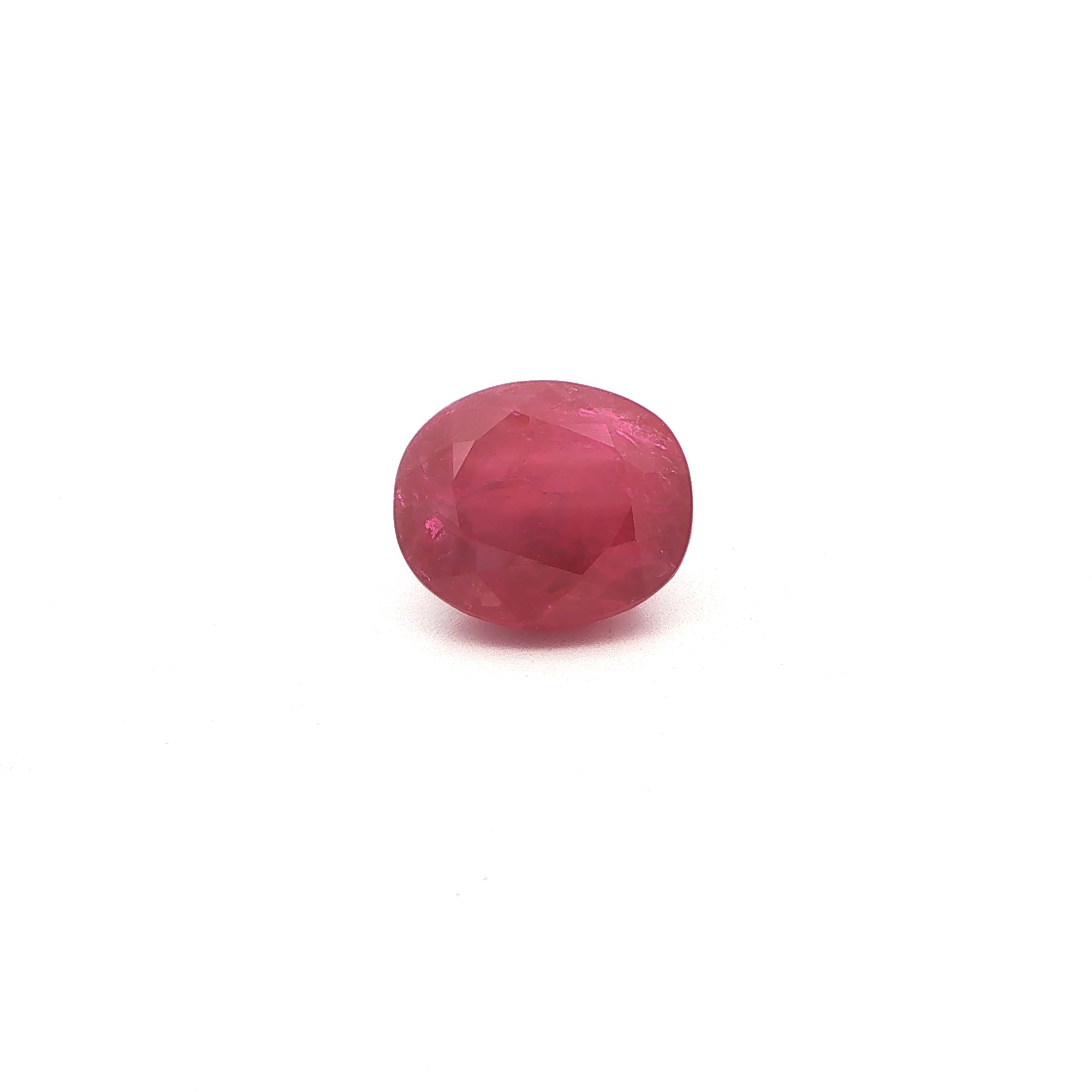 Rubin 11,51 ct, czerwony, szlif owalny