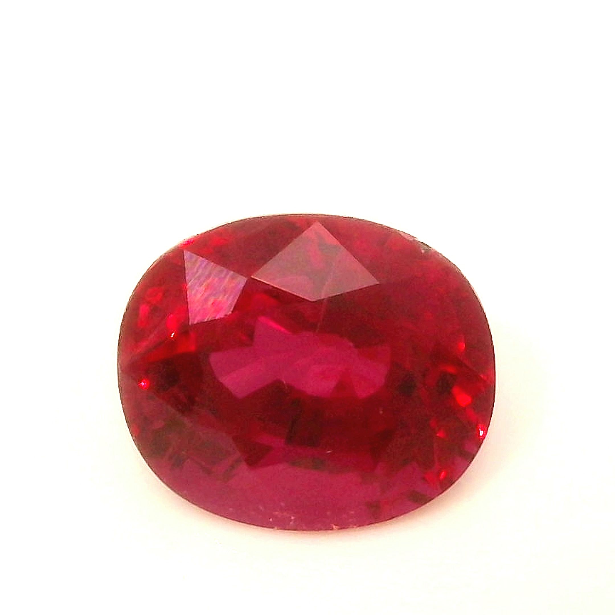Rubin 1,24 ct, czerwony, szlif cushion