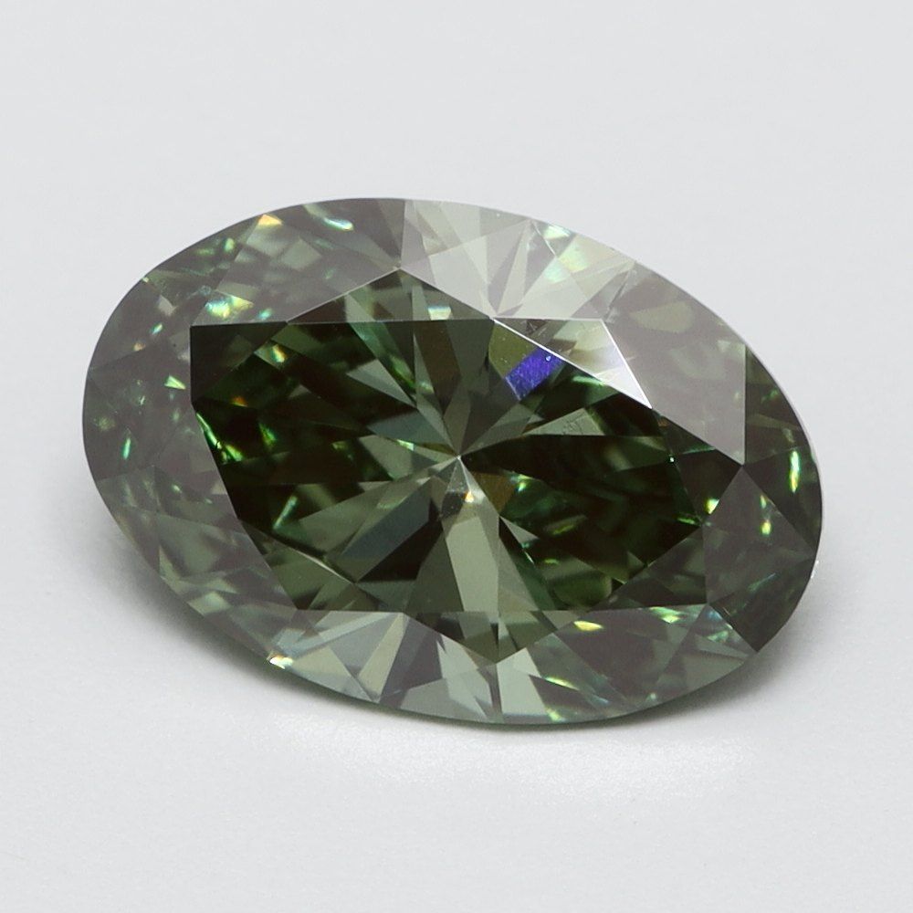 1.03 CT Fancy Vivid Green OVAL
