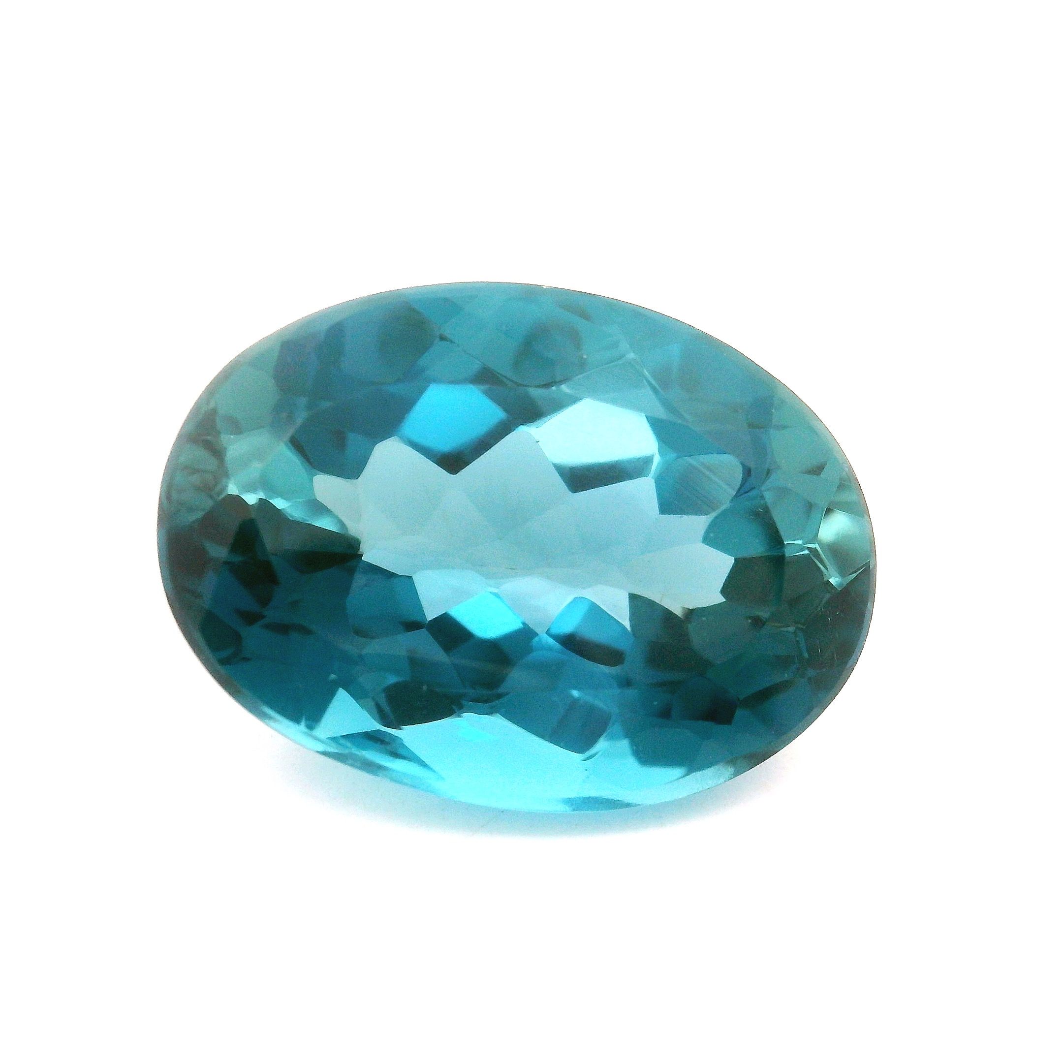 Topaz 16,11 ct, niebieski, szlif owalny