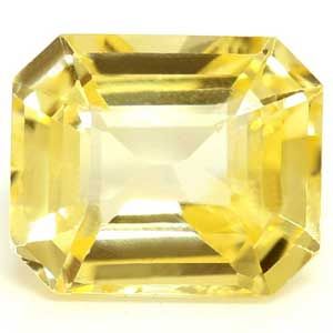 Szafir 1,65 ct, żółty, szlif szmaragdowy