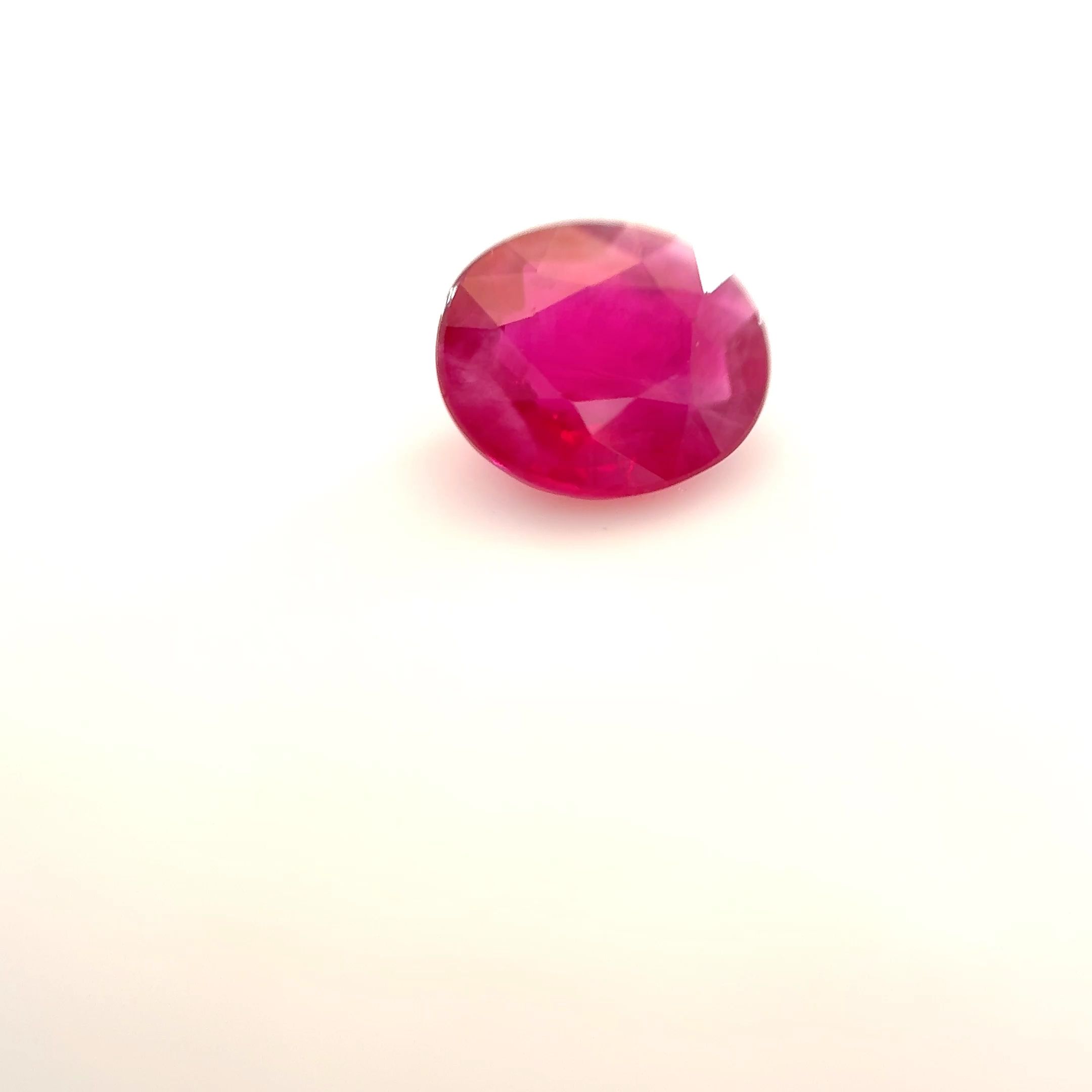 Rubin 1,03 ct, czerwony, szlif owalny