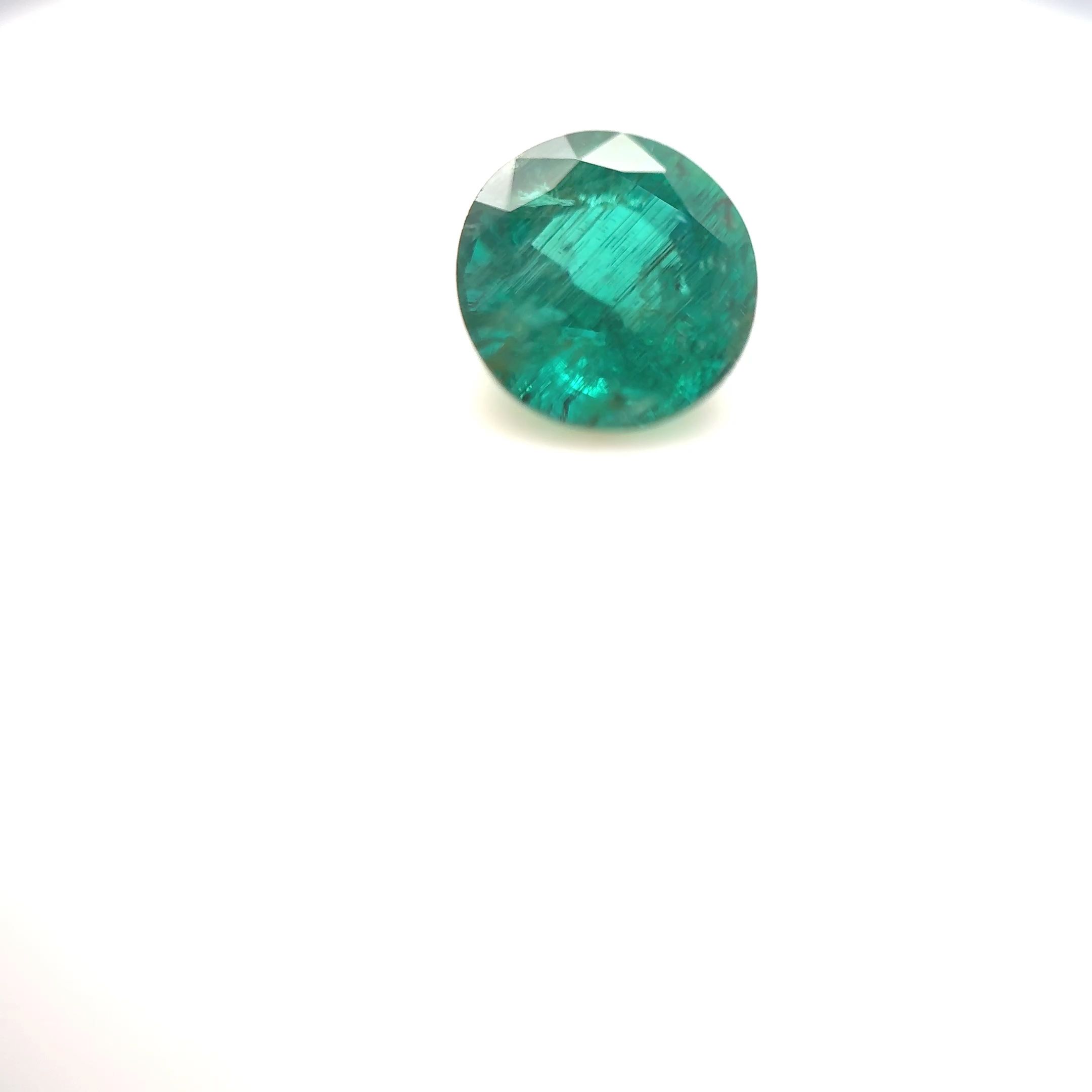 Szmaragd 1,46 ct, zielony, szlif okrągły