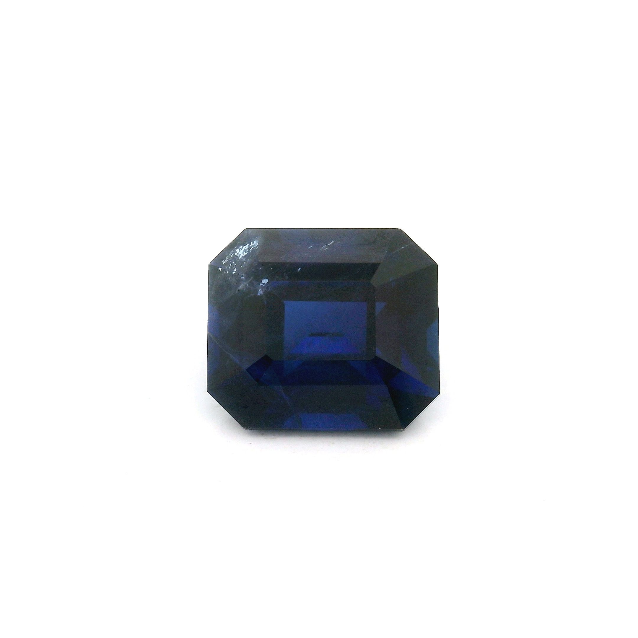 Szafir 3,76 ct, niebieski, szlif ośmiokątny