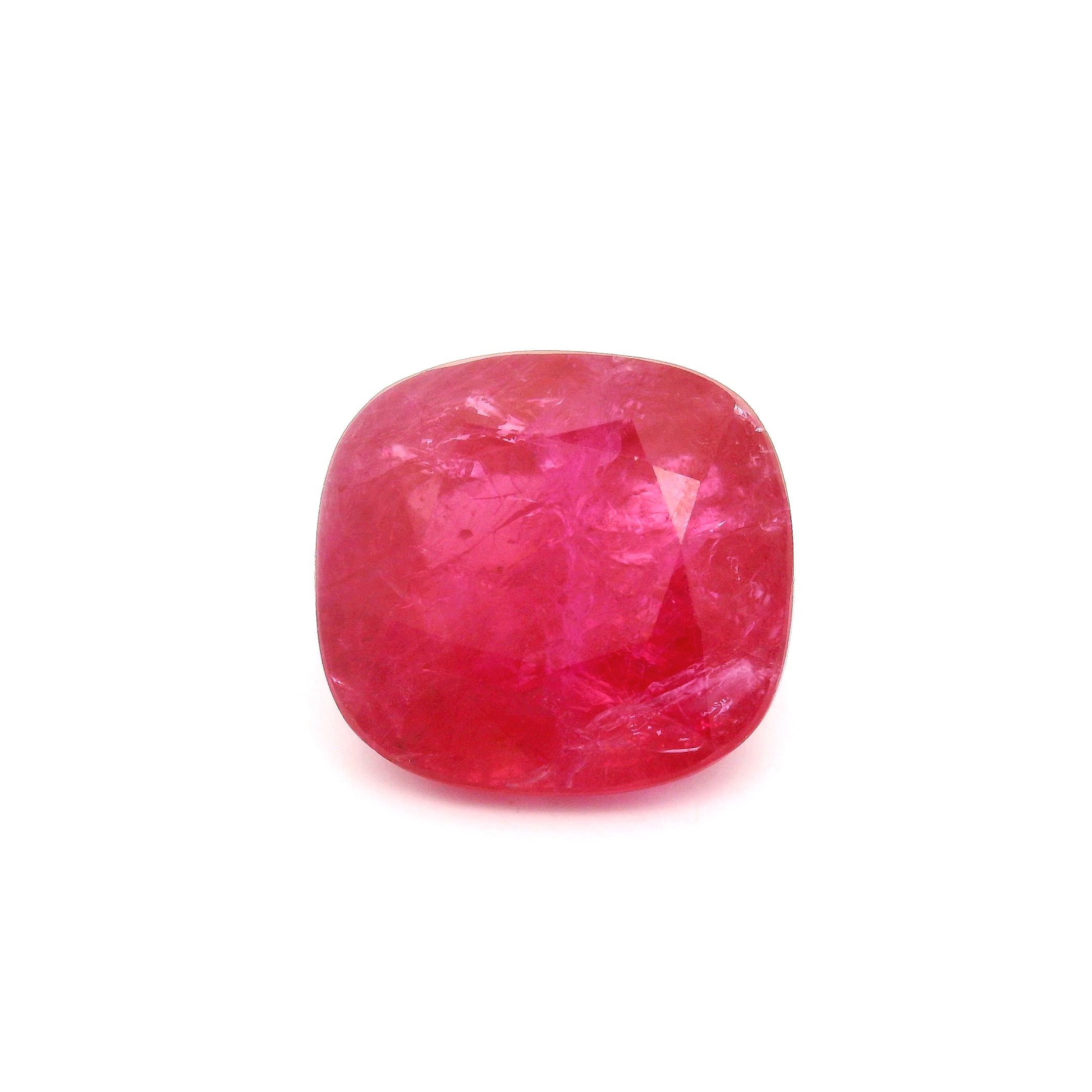 Rubin 6,93 ct, czerwony, szlif cushion