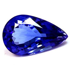 Tanzanit 3,65 ct, niebieski, szlif gruszka