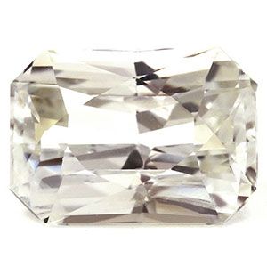 Szafir 2,16 ct, biały, szlif szmaragdowy