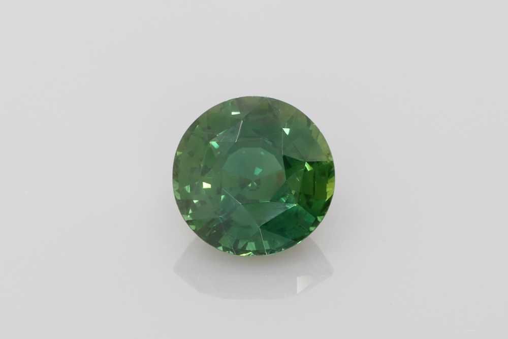 Szafir 5,58 ct, zielony, szlif okrągły