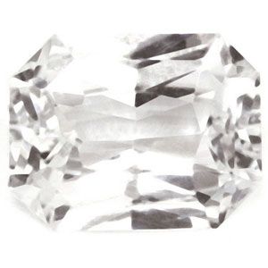 Szafir 1,58 ct, biały, szlif szmaragdowy