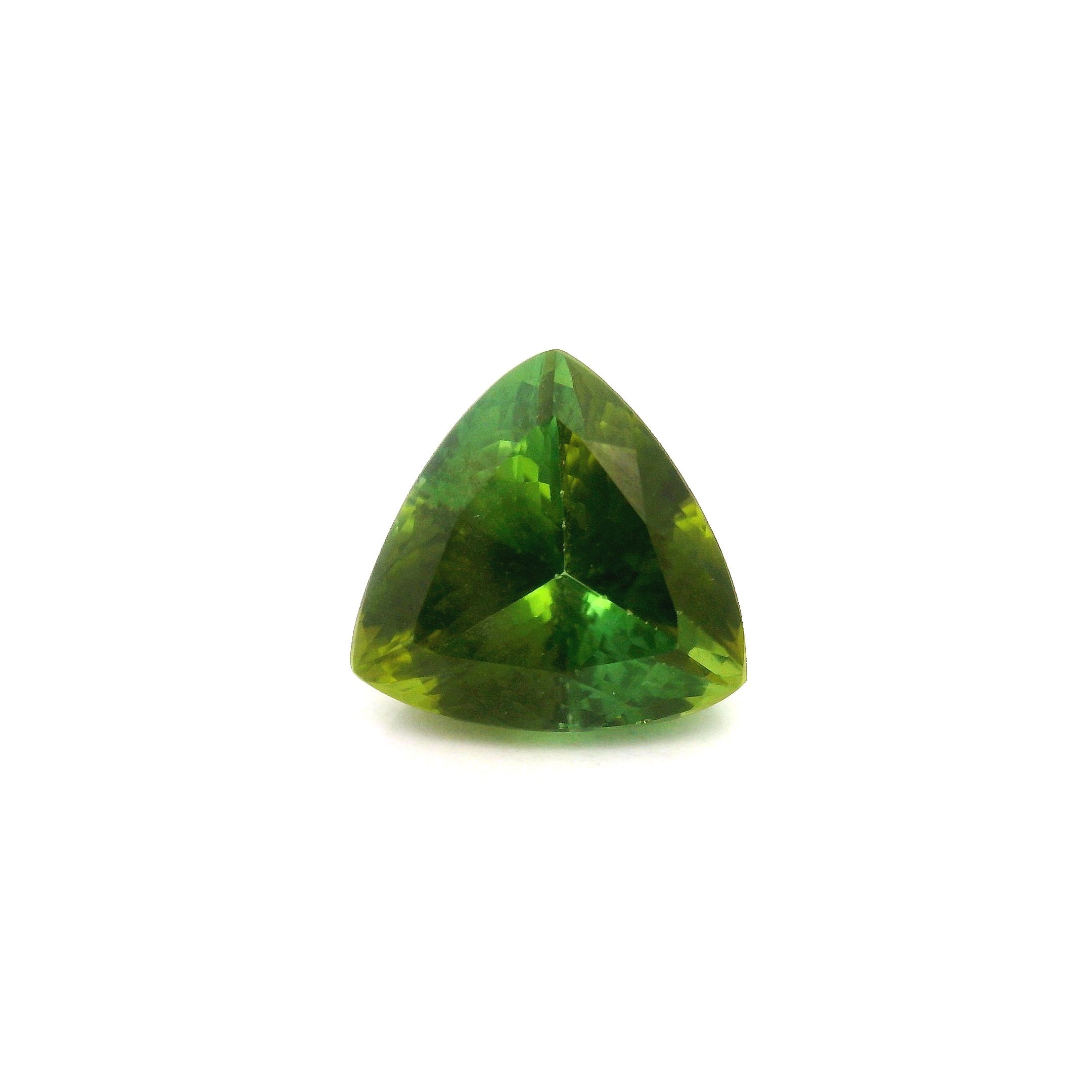 Turmalin 3,93 ct, zielony, szlif trójkątny