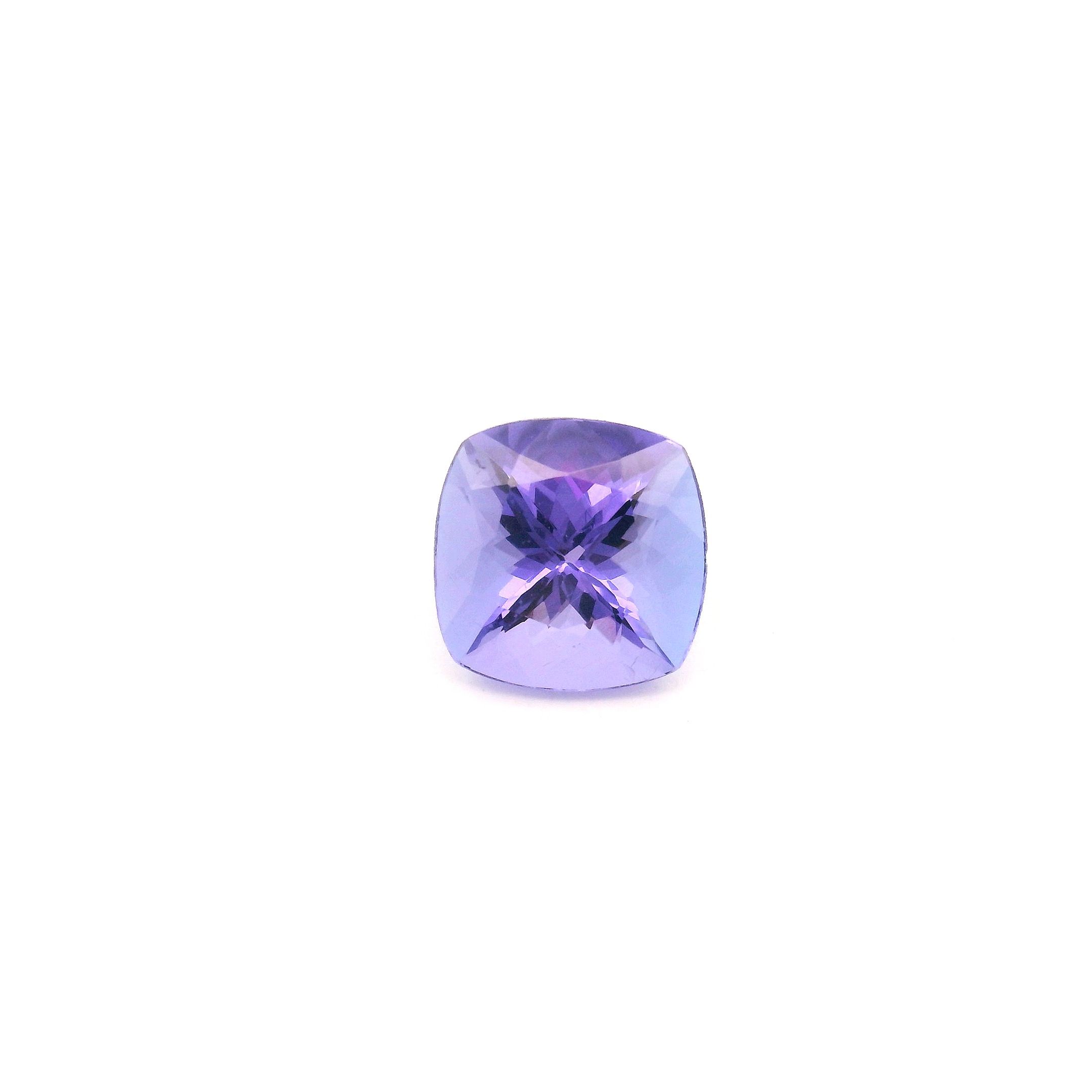 Tanzanit 1,55 ct, niebieski, szlif cushion