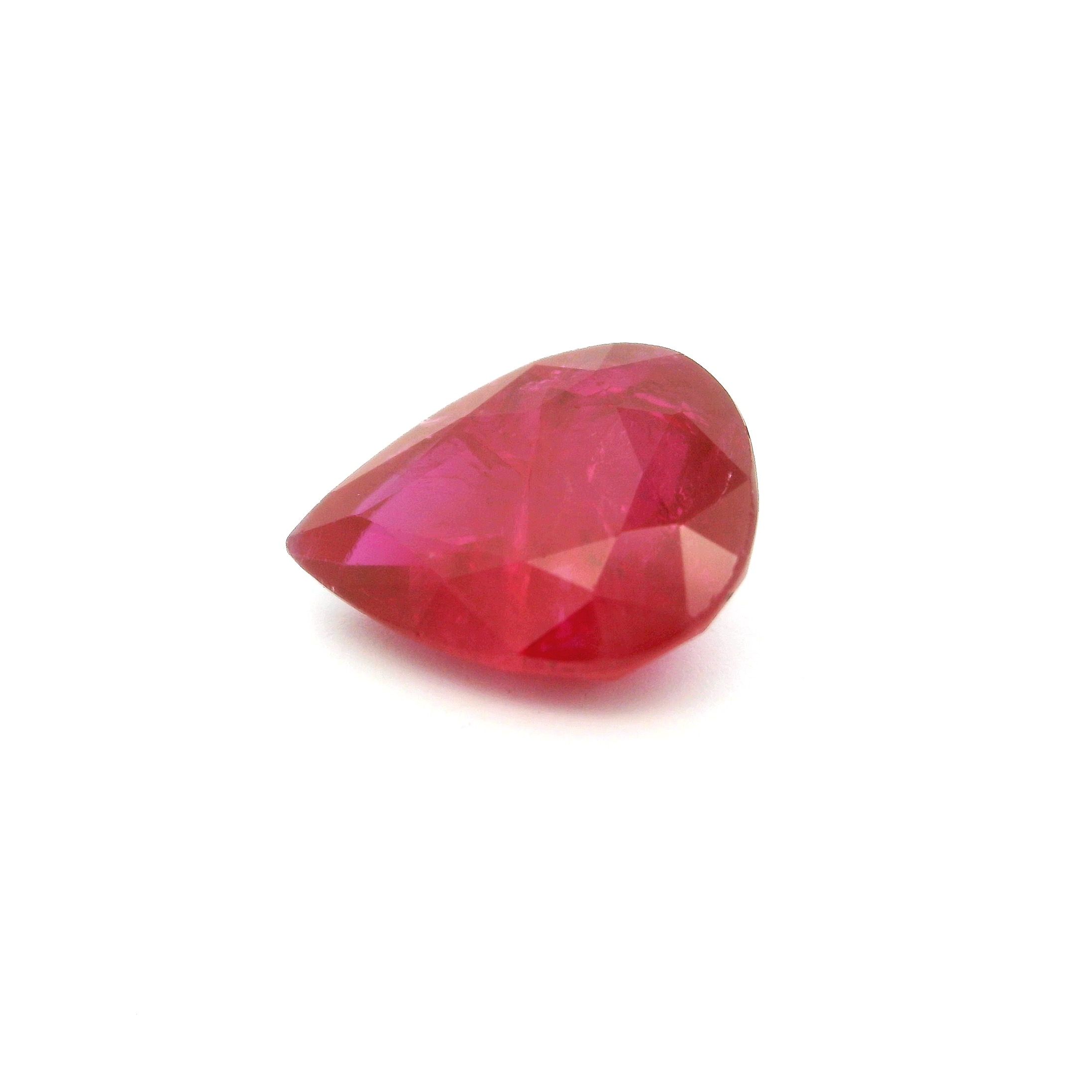 Rubin 2,79 ct, czerwony, szlif gruszka