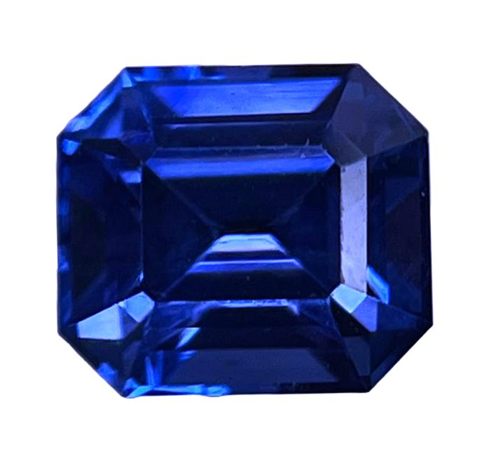 Szafir 2,07 ct, niebieski, szlif szmaragdowy