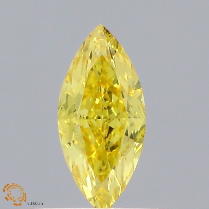 0.37 CT Fancy Vivid Yellow MARQUISE