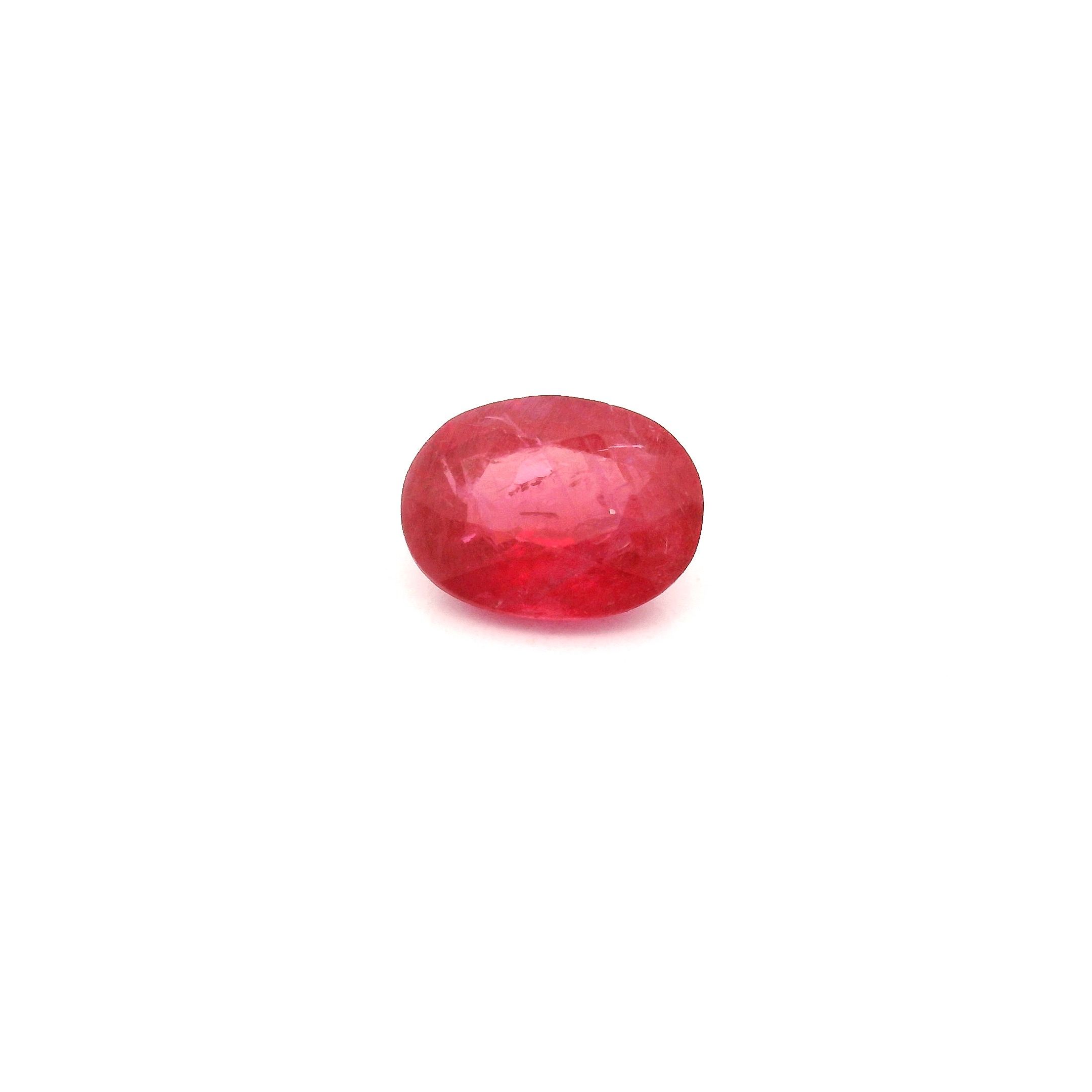 Rubin 1,12 ct, czerwony, szlif owalny