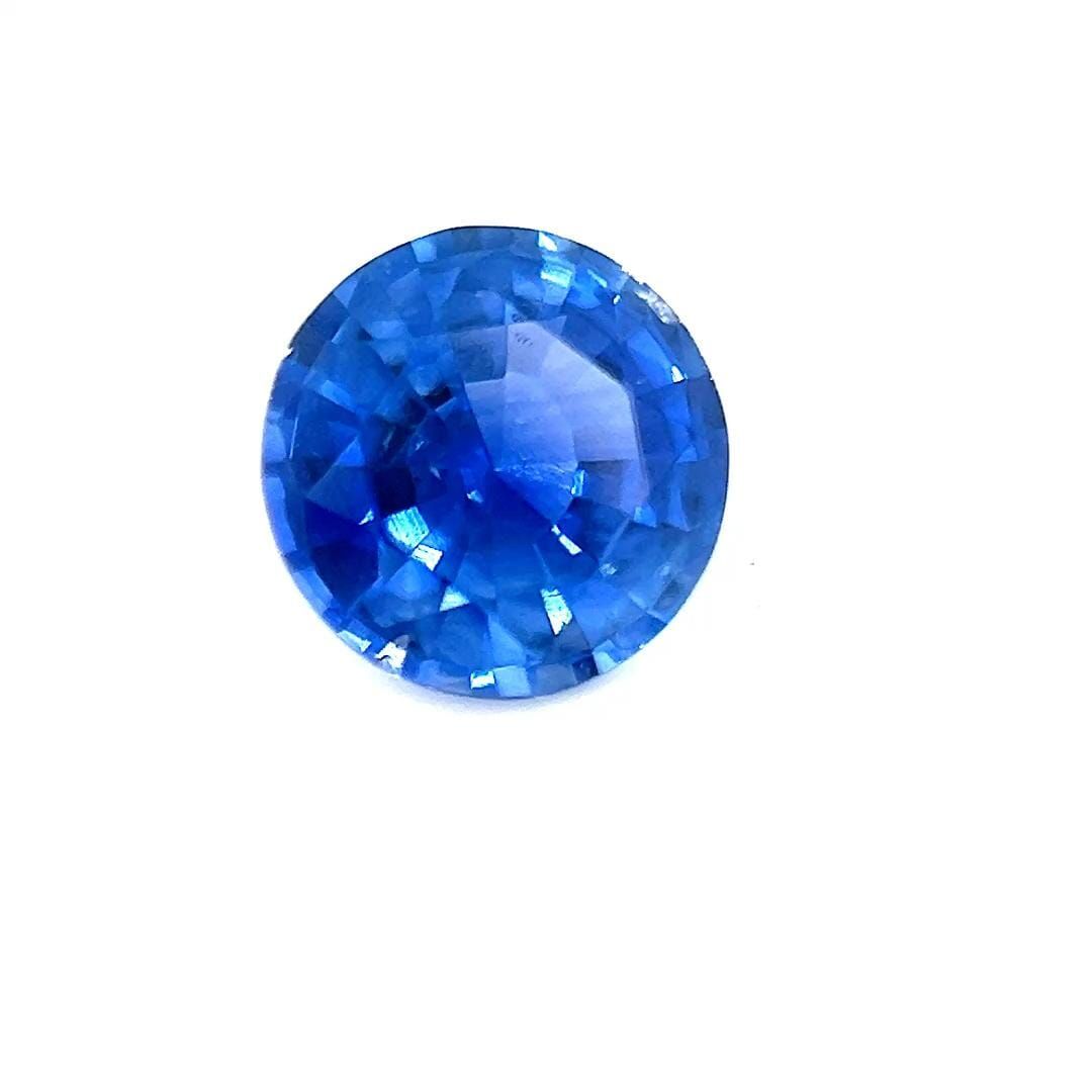 Szafir 1,11 ct, niebieski, szlif okrągły