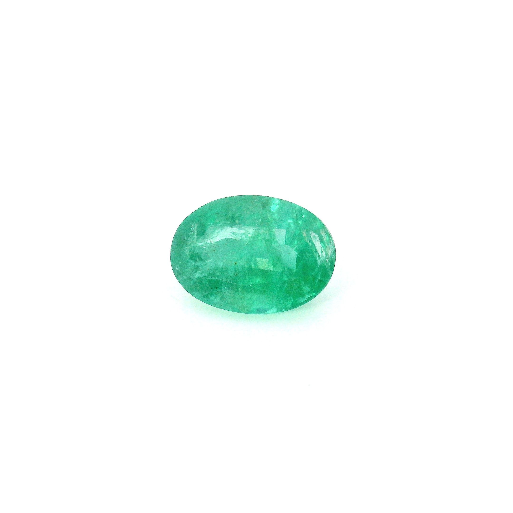 Szmaragd 1,20 ct, zielony, szlif owalny
