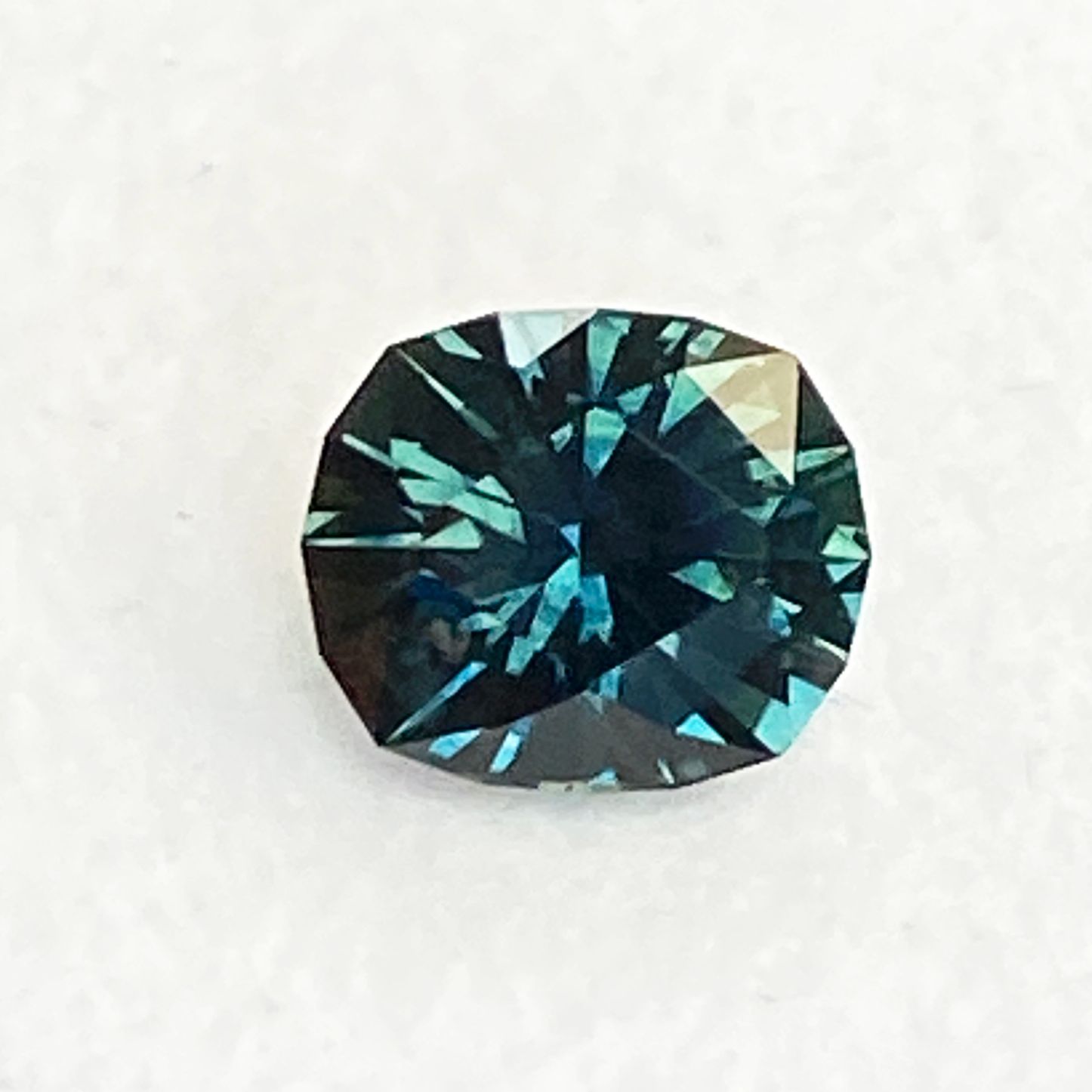 SAPPHIRE FACETED 1.93ct GREEN Blue Green EC UNITEDSTATES HEATED
