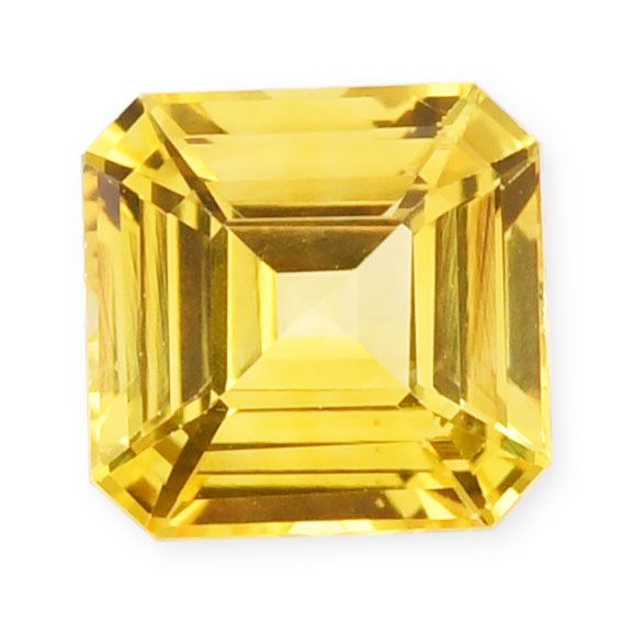Szafir 1,56 ct, żółty, szlif szmaragdowy