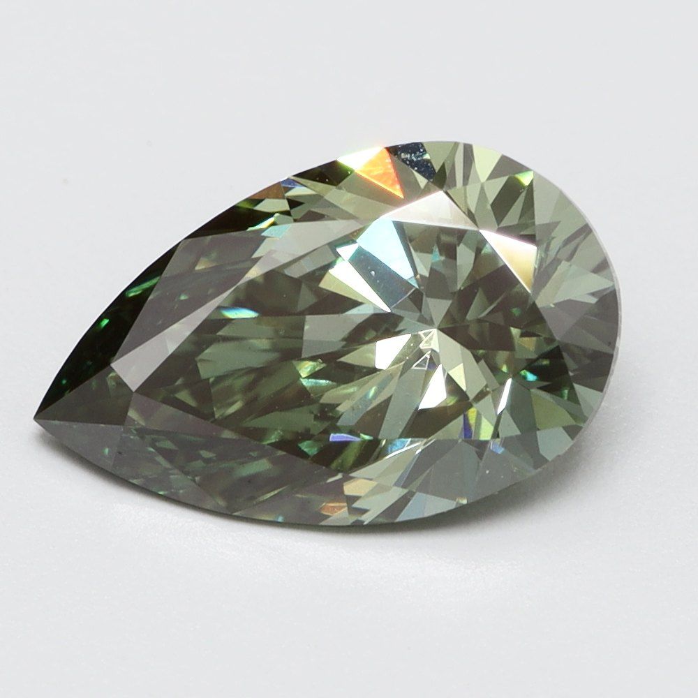 1.0 CT Fancy Vivid Green PEAR