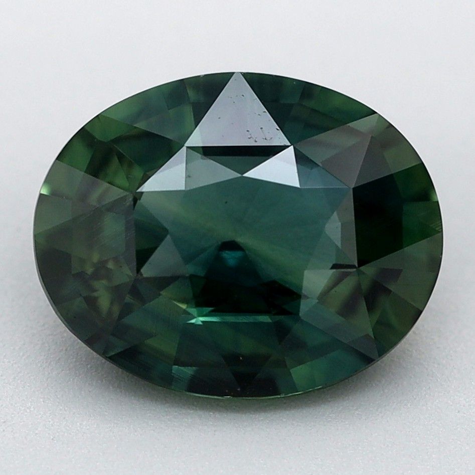 Szafir 1,55 ct, zielony, szlif owalny