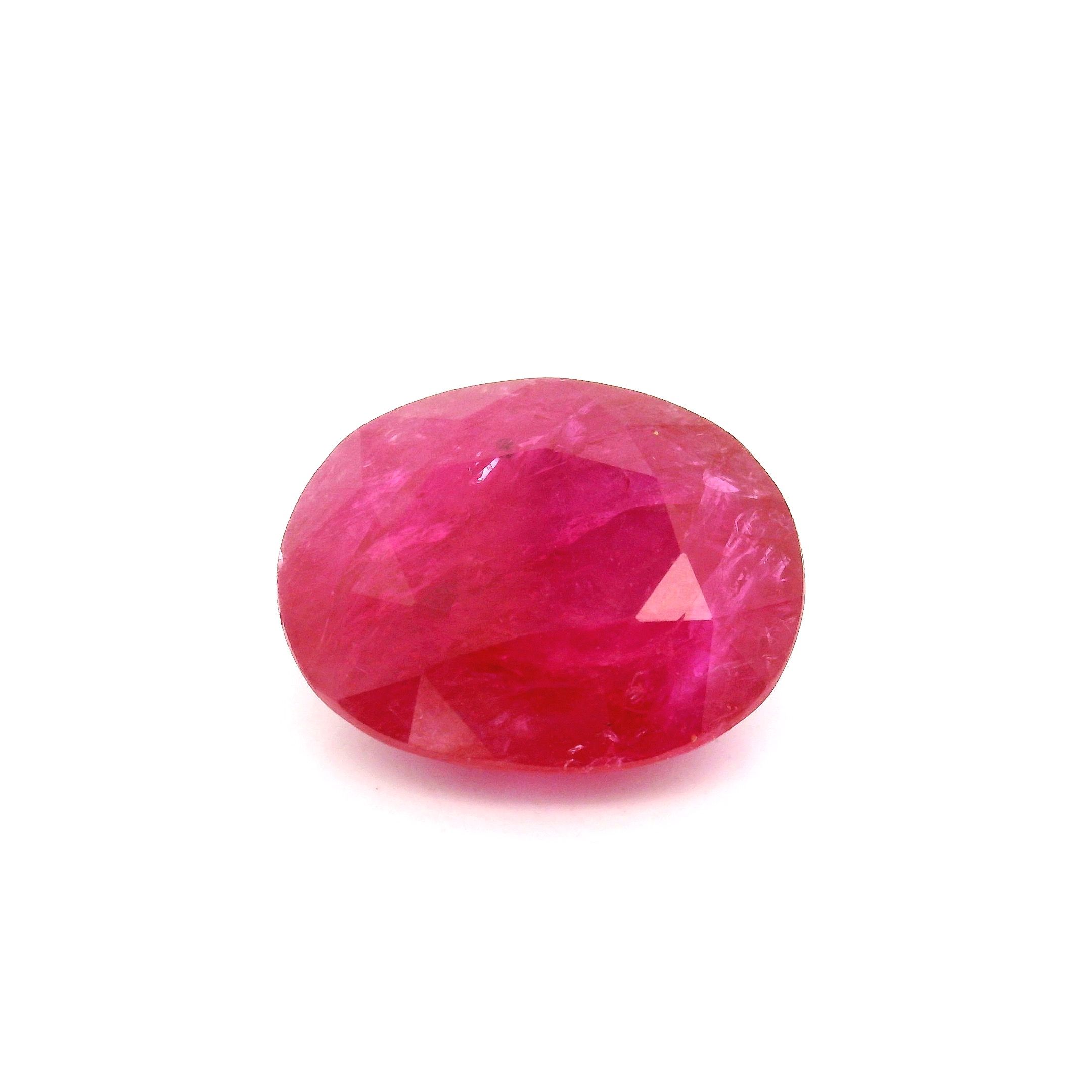 Rubin 6,87 ct, czerwony, szlif owalny