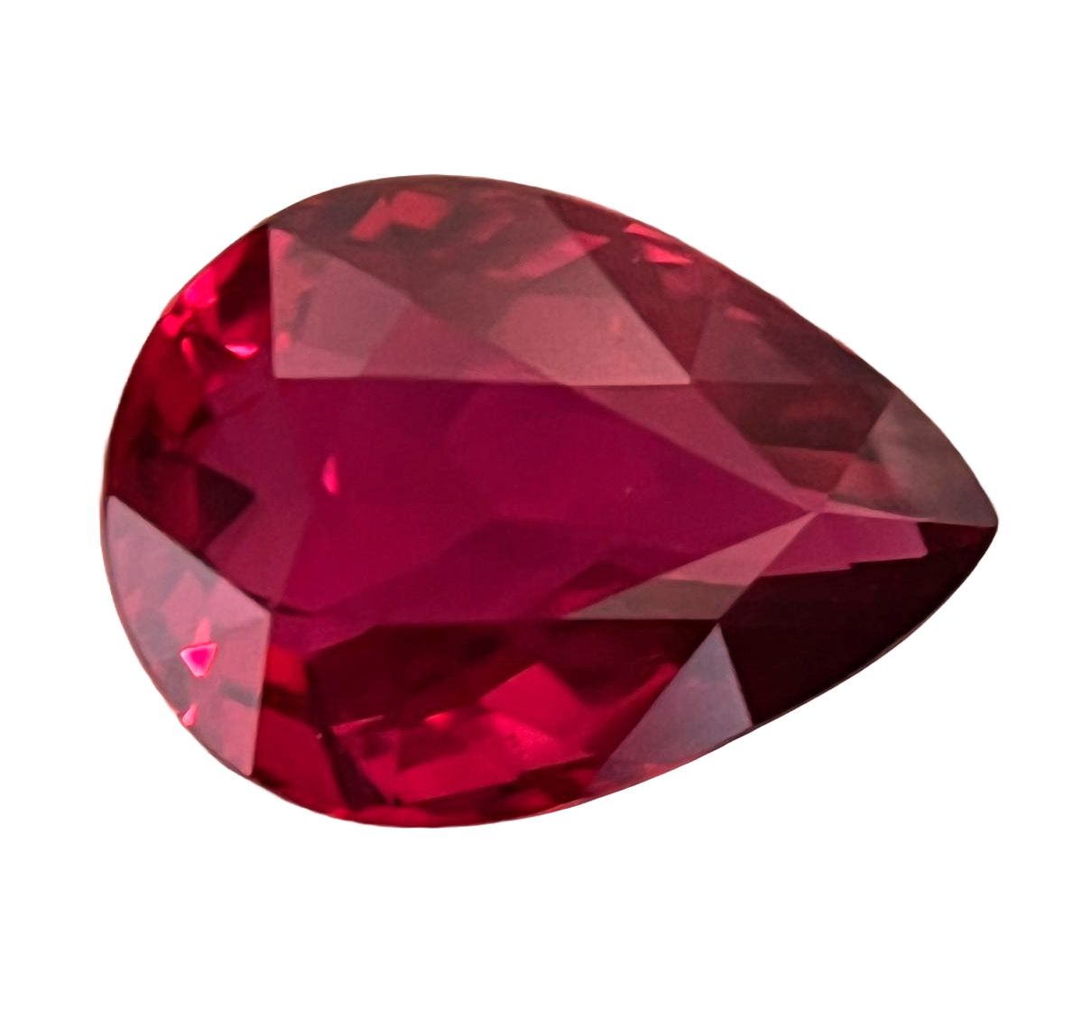 Rubin 4,02 ct, czerwony, szlif gruszka