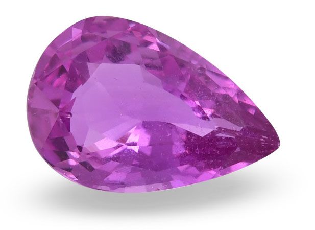 Szafir 2,06 ct, różowy, szlif gruszka