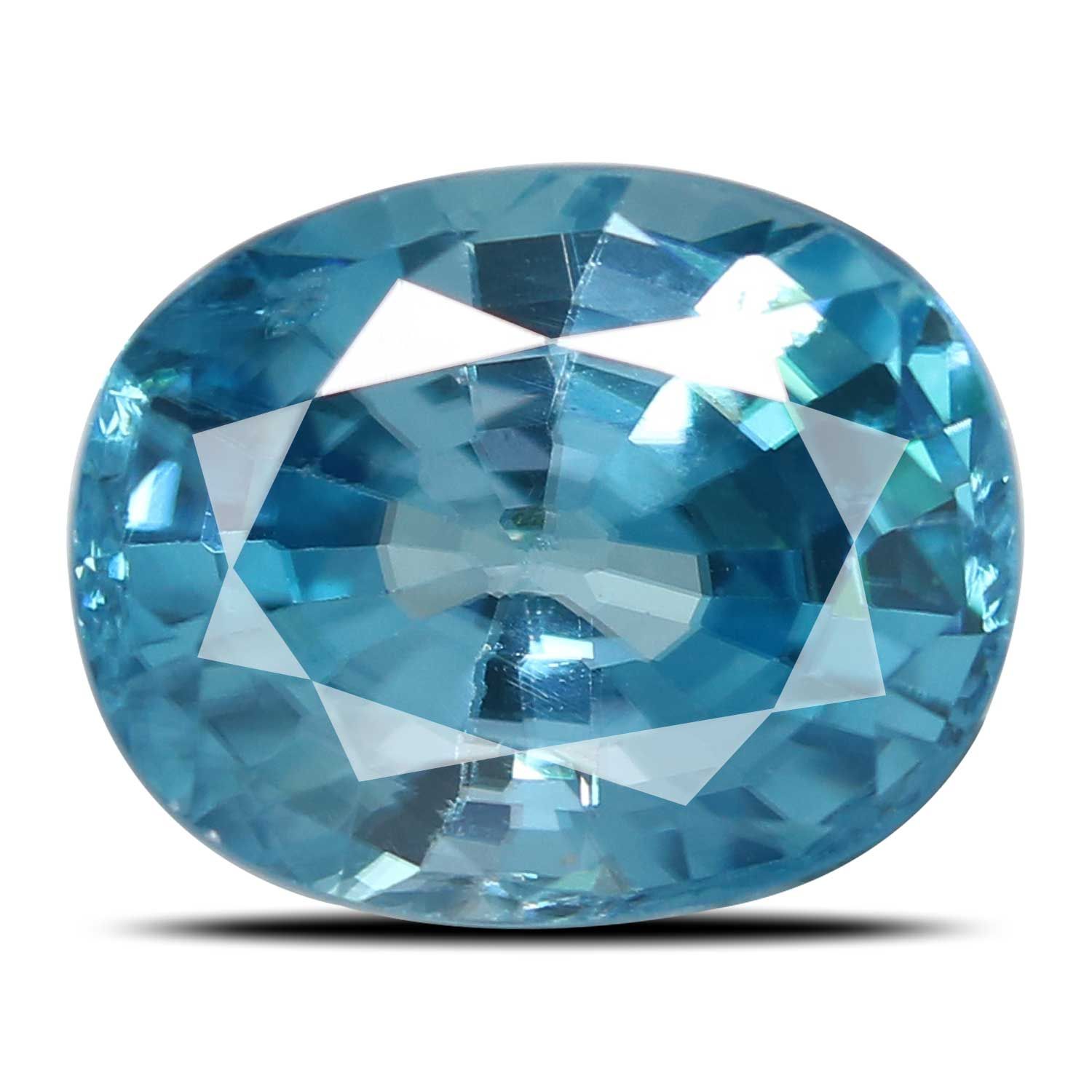 ZIRCON FACETED 4.22ct BLUE MI CAMBODIA NONE