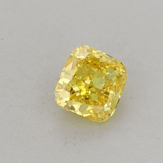 0.35 CT Fancy Vivid Yellow CUSHION BRILLIANT