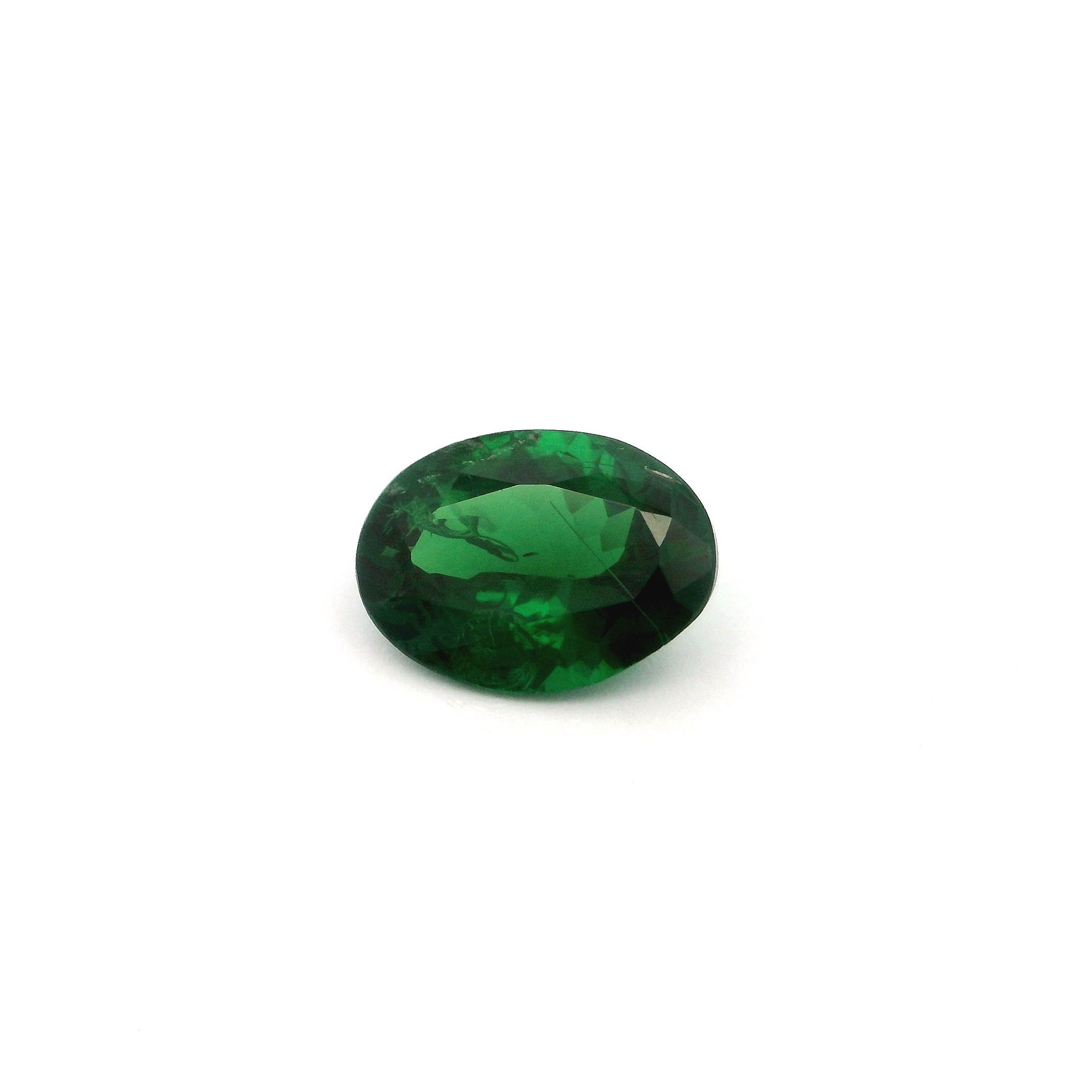 GARNET FACETED 1.36ct GREEN Deep Green SI KENYA NONE