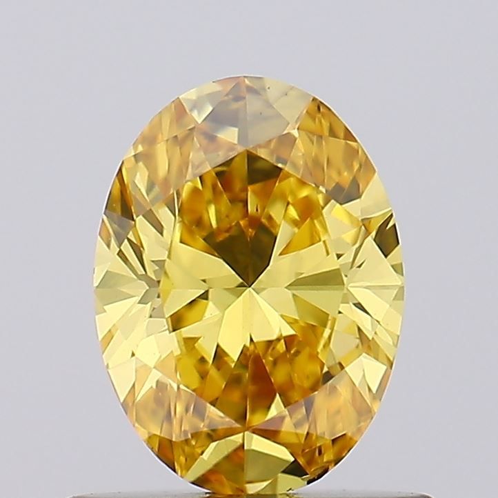 0.56 CT Fancy Vivid Brownish Yellow OVAL