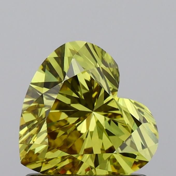 1.01 CT Fancy Vivid Green Yellow HEART