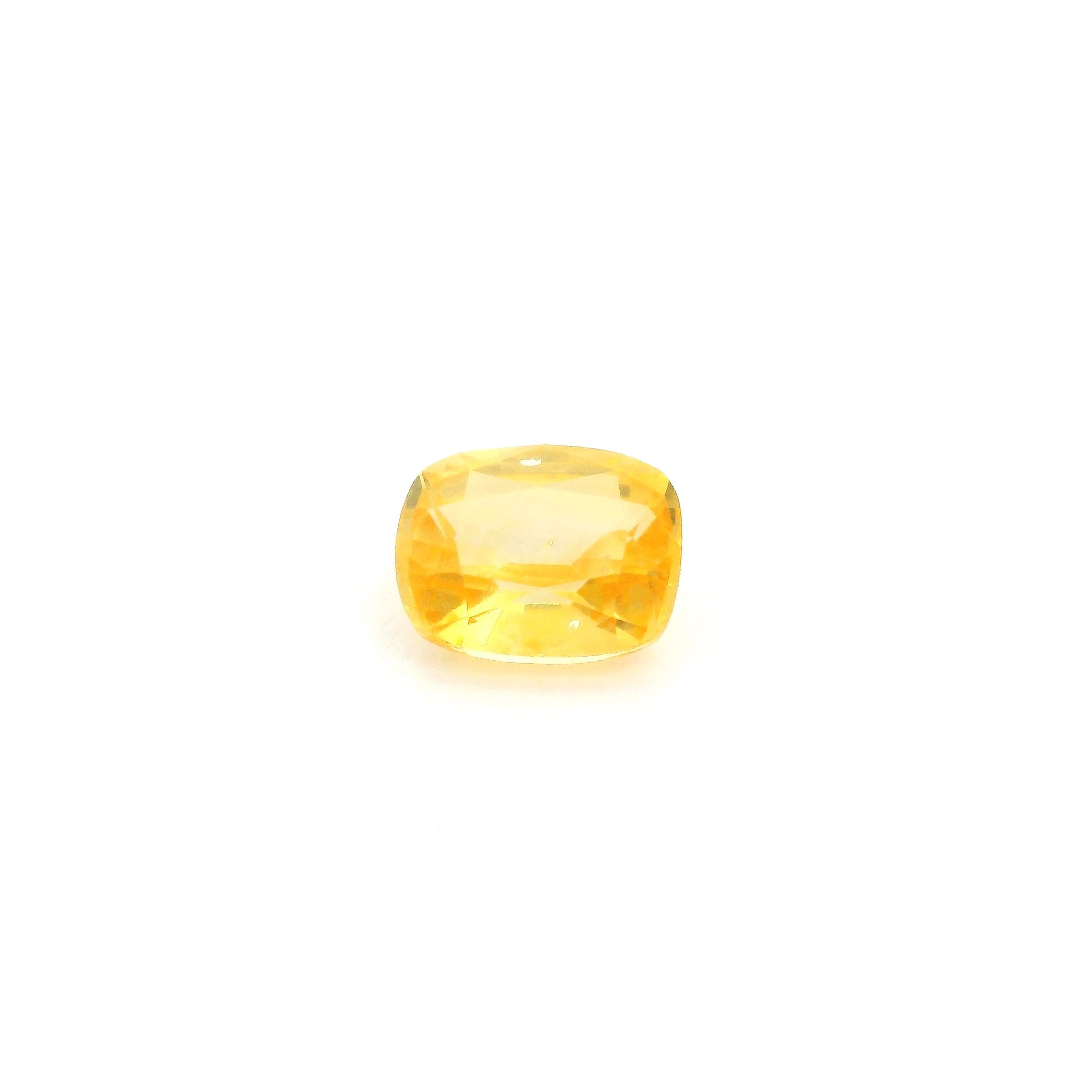 Szafir 1,25 ct, żółty, szlif cushion