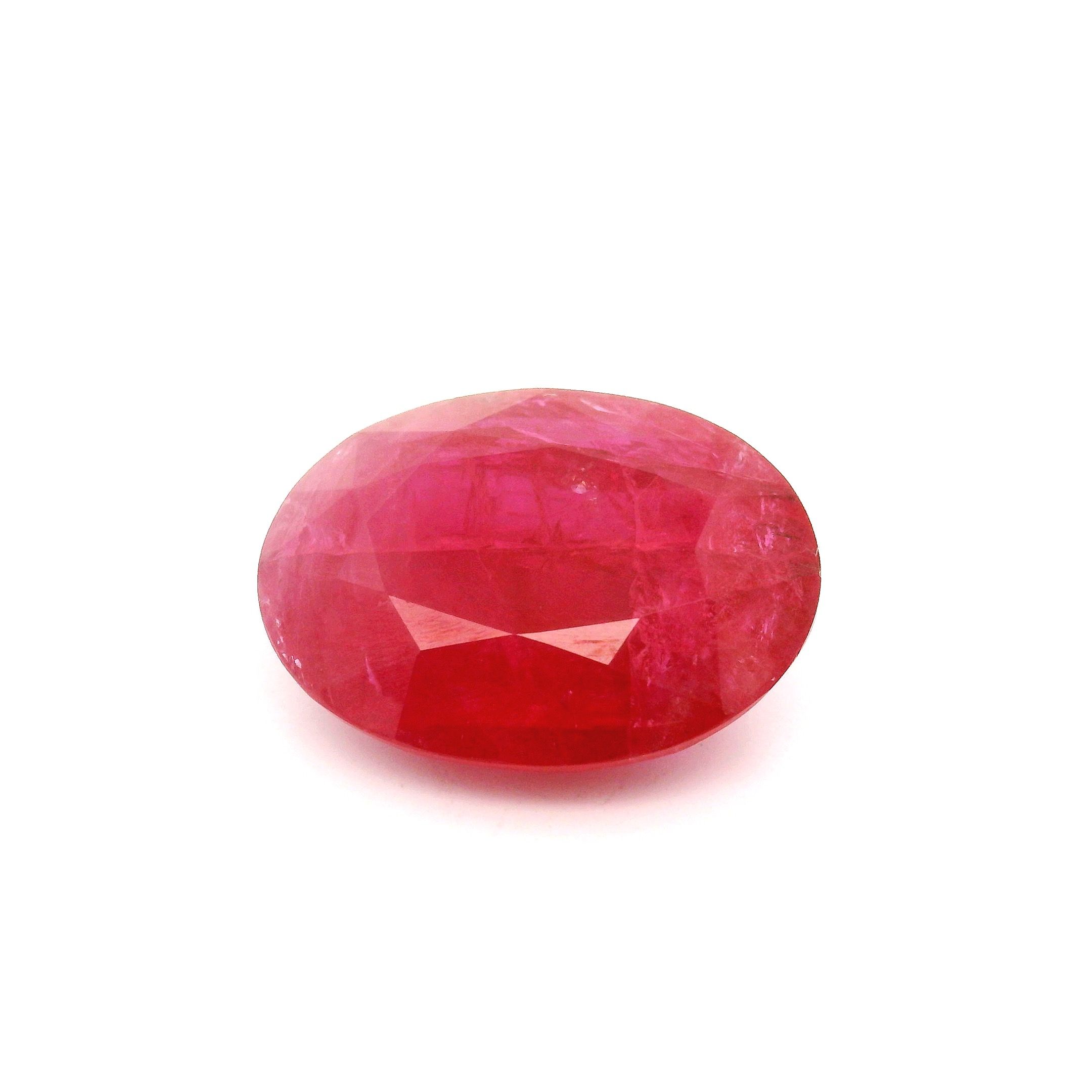 Rubin 6,79 ct, czerwony, szlif owalny