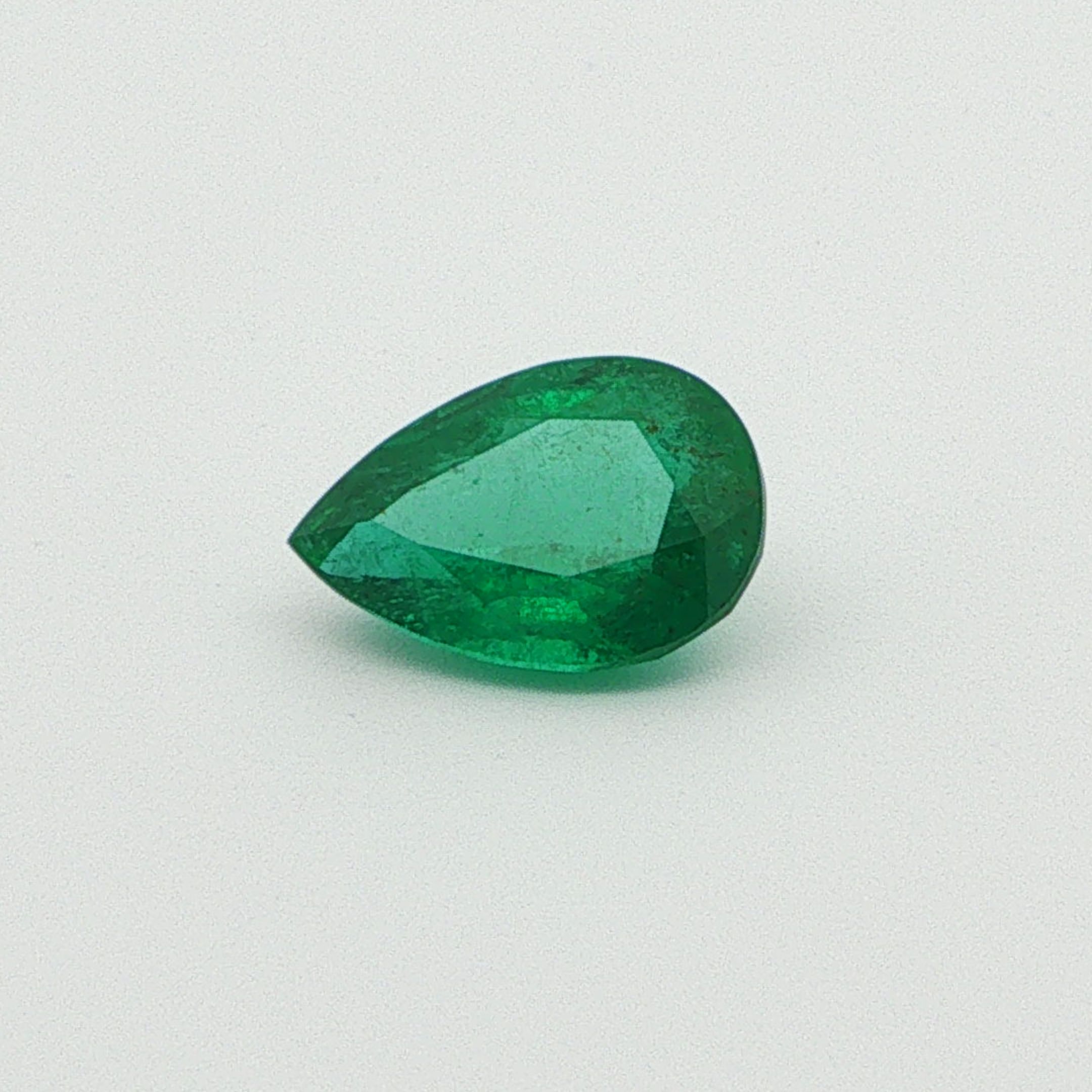 2.11 ct Pear Emerald