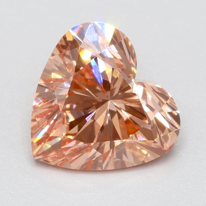 0.77 CT Fancy Vivid Orange HEART