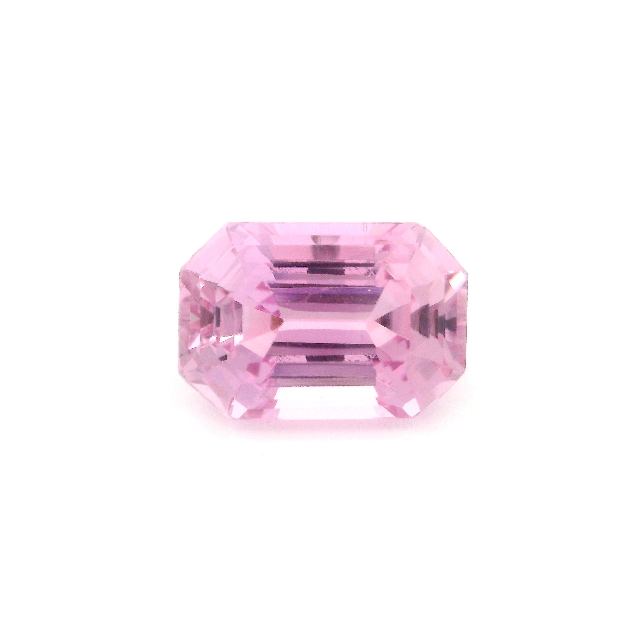 Kunzyt 9,60 ct, różowy, szlif ośmiokątny