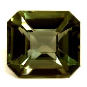 Szafir 1,06 ct, zielony, szlif szmaragdowy